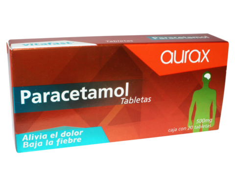 caja de paracetamol Aurax Tabletas