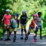 familia patinando
