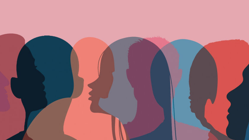 siluetas de hombres y mujeres